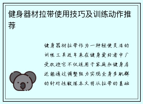 健身器材拉带使用技巧及训练动作推荐